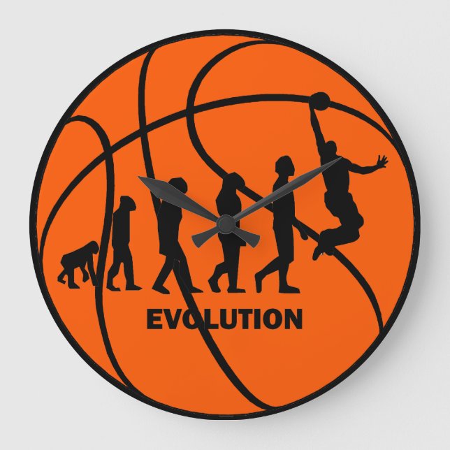 evolution of basketball große wanduhr (Vorderseite)