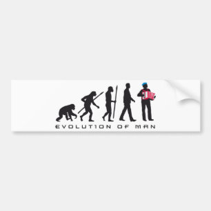 evolution of man accordion player sailor autoaufkleber