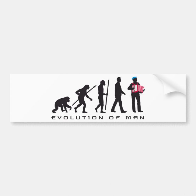 evolution of man accordion player sailor autoaufkleber (Vorne)