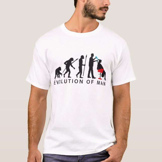 evolution of man hair stylist T-Shirt (Vorderseite)