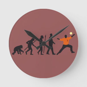 evolution of man handball goal keeper runde wanduhr