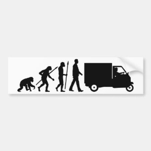Evolution of man Piaggio Ape mini transporter Autoaufkleber