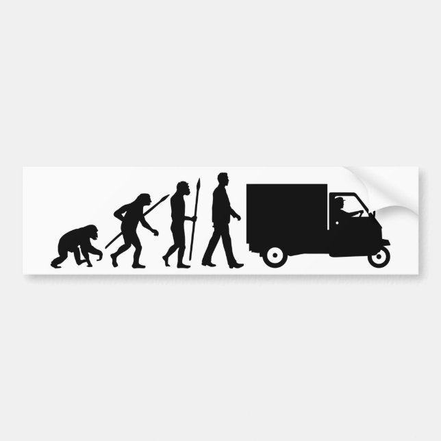 Evolution of man Piaggio Ape mini transporter Autoaufkleber (Vorne)