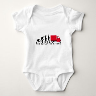 Evolution of man Piaggio Ape mini transporter Baby Strampler