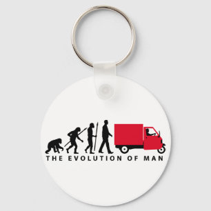 Evolution of man Piaggio Ape mini transporter Schlüsselanhänger