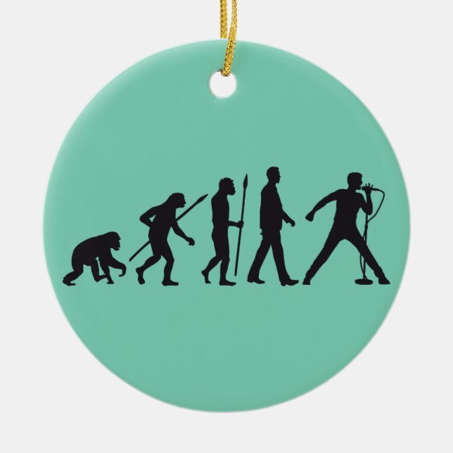 evolution of man rock metal singer keramik ornament (Vorne)