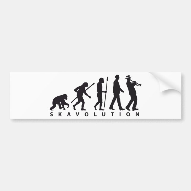 evolution of man ska trumpet player autoaufkleber (Vorne)