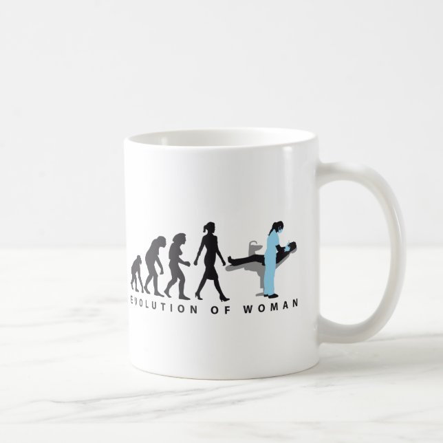 evolution of woman female dentist kaffeetasse (Rechts)