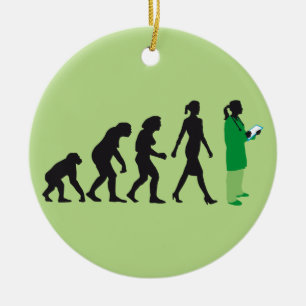 evolution of woman female doctor keramik ornament