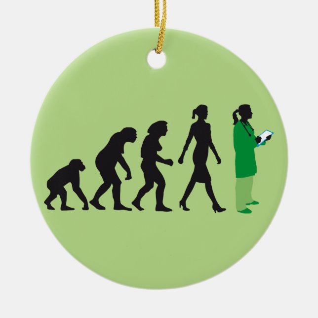 evolution of woman female doctor keramik ornament (Vorne)