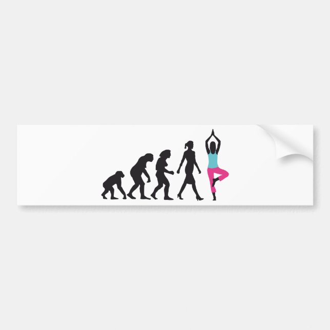 evolution of woman yoga position autoaufkleber (Vorne)