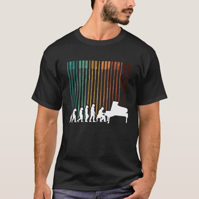Evolution Piano Musician Keyboard Orchestra T-Shirt (Vorderseite)