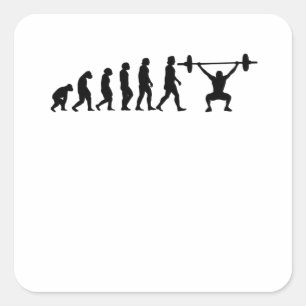 Evolution Powerlift Bodybuilding Geschenk Quadratischer Aufkleber