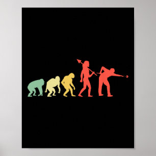 Evolution Rack Pool Billiard Player Billiard Cue Poster