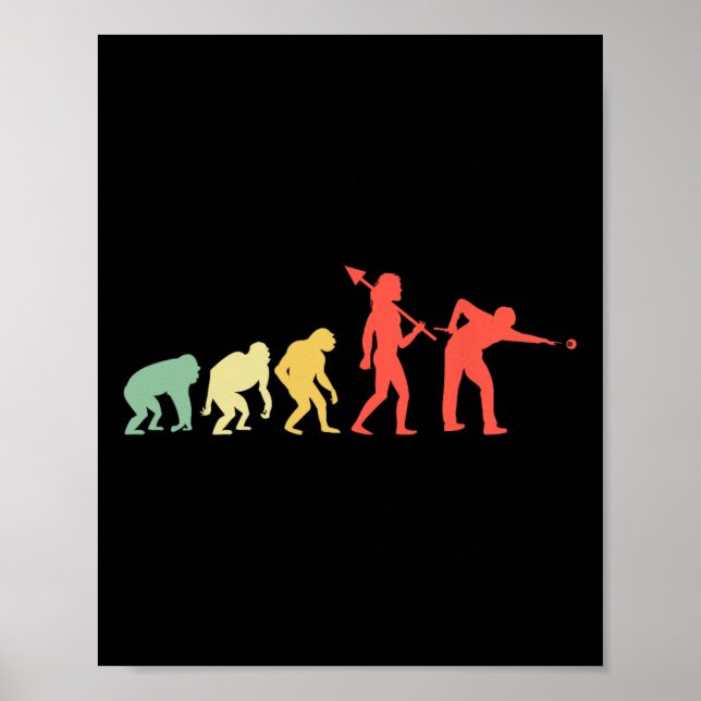 Evolution Rack Pool Billiard Player Billiard Cue Poster (Vorne)
