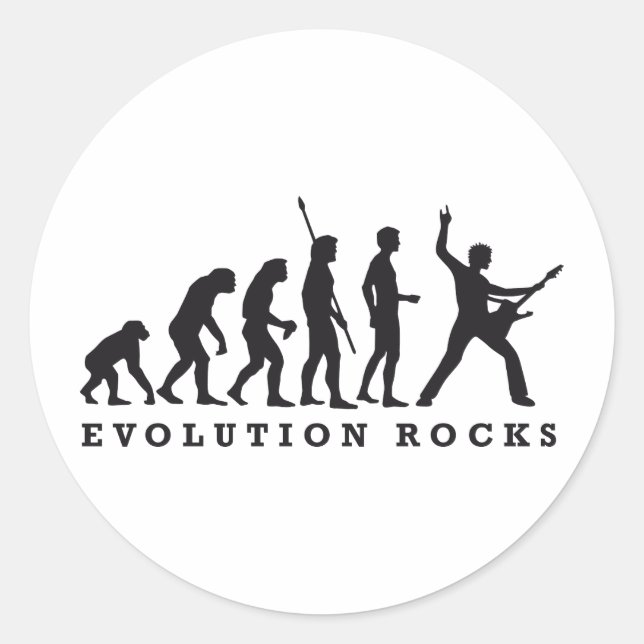 evolution rocks runder aufkleber (Vorderseite)