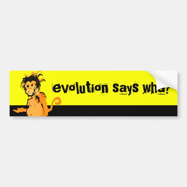 Evolution sagt was? (Affenfarbe) Autoaufkleber (Vorne)