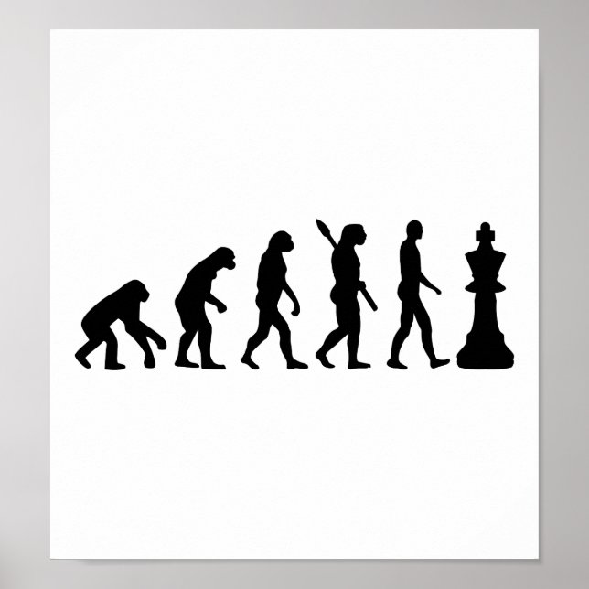 Evolution Schachkönig Poster (Vorne)