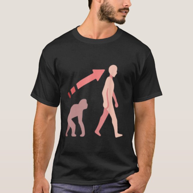 Evolution science human man ape monkey history nat T-Shirt (Vorderseite)