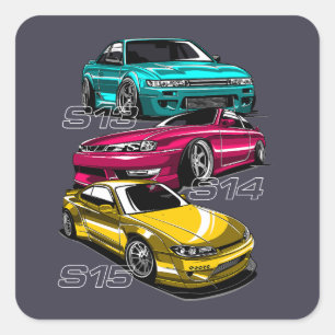 EVOLUTION SILVIA "S" QUADRATISCHER AUFKLEBER