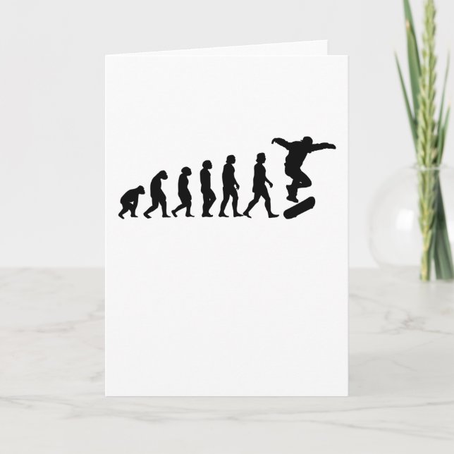 Evolution Skateboarder Skateboard Geschenk Karte (Vorderseite)
