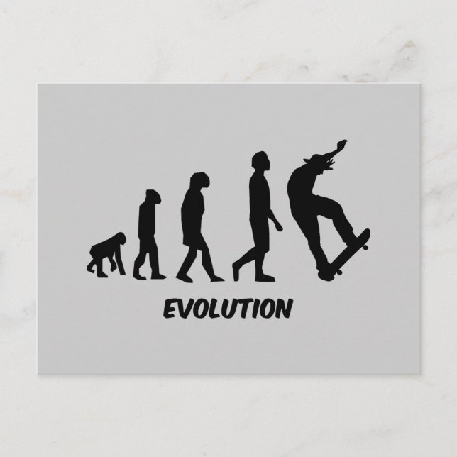Evolution Skateboarding Postkarte (Vorderseite)