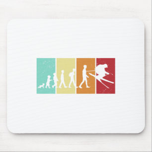 Evolution Ski - Skiverliebte Berge Rück-Ski Mousepad