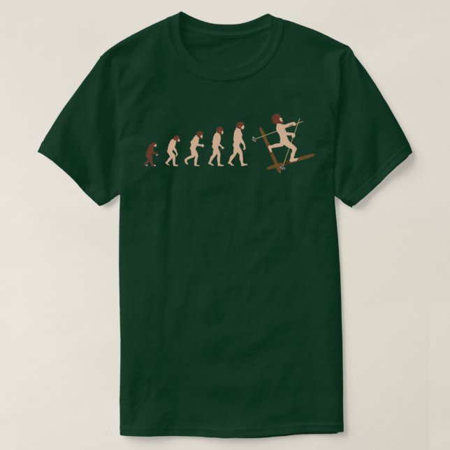 Evolution Skiing Evolution Geschenk Idee T-Shirt (Design vorne)