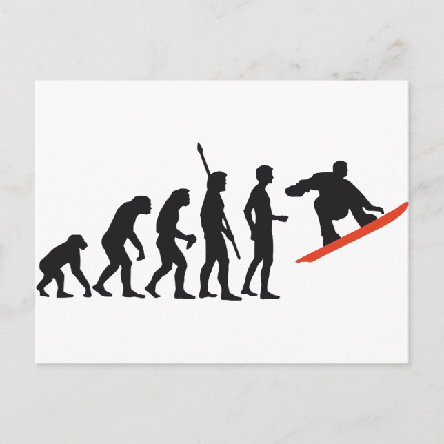 Evolution Snowboard Postkarte (Vorderseite)