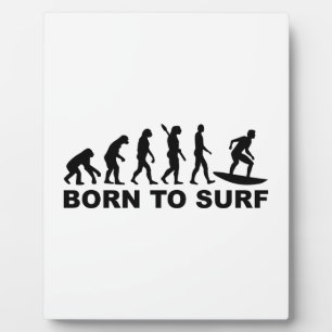 Evolution Surfen Geboren zum Surfen Fotoplatte