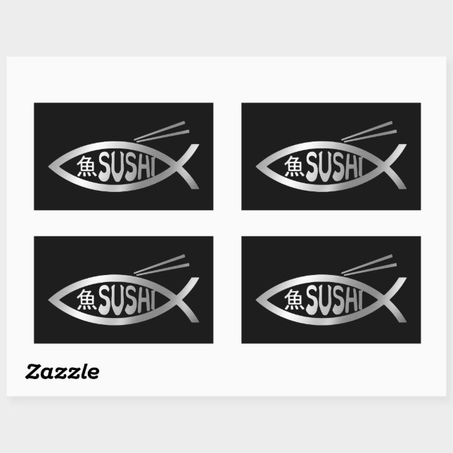 Evolution - Sushi Rechteckiger Aufkleber (Blatt)