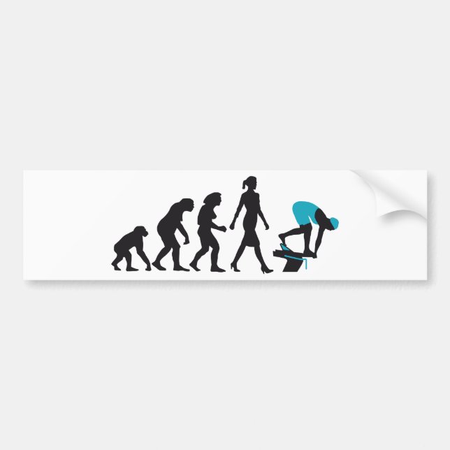 evolution swimmer on startblock autoaufkleber (Vorne)