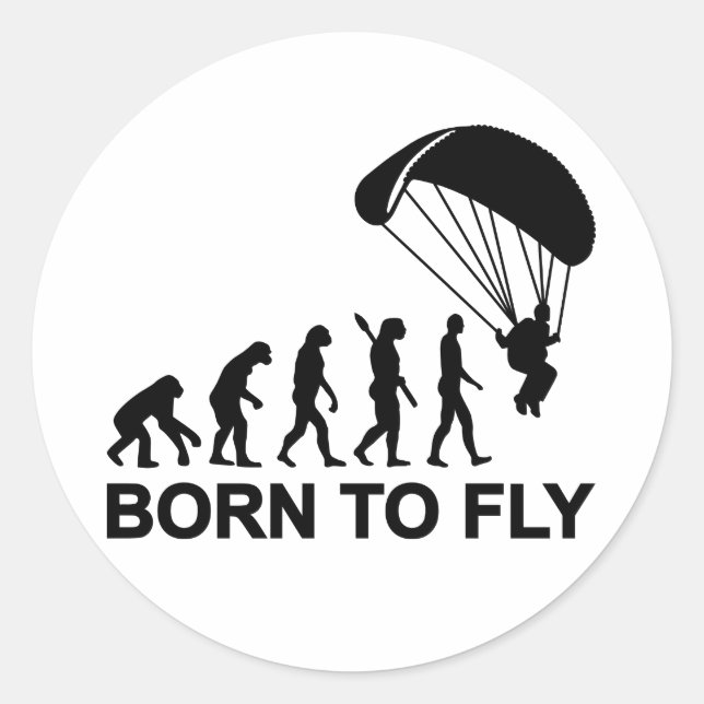 Evolution Tauchen geboren fliegen Runder Aufkleber (Vorderseite)