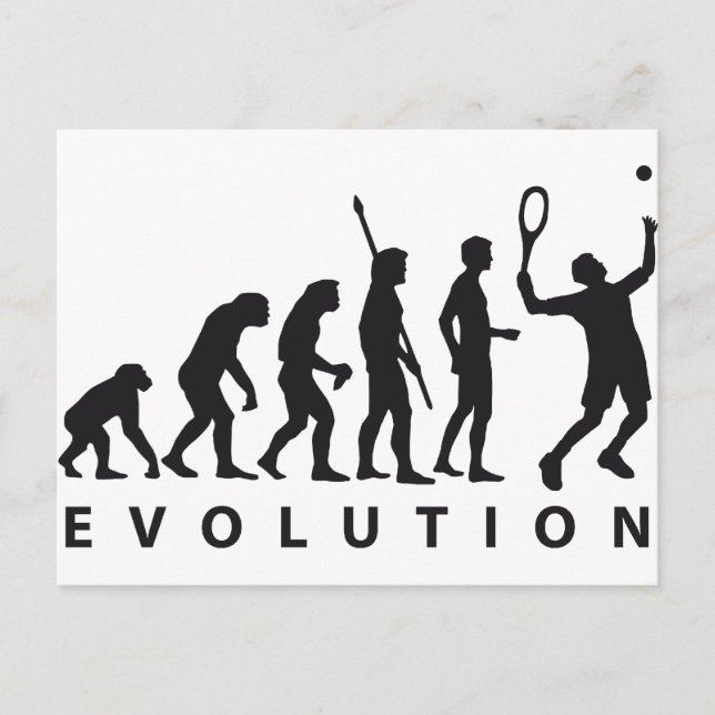 Evolution Tennis Postkarte (Vorderseite)