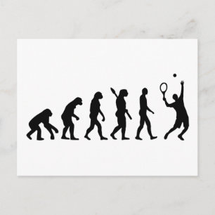 Evolution Tennisspieler Postkarte