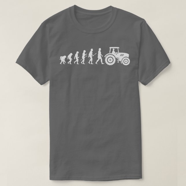 Evolution Tractor Driver Farmer Agriculture Field  T-Shirt (Design vorne)