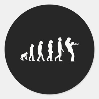Evolution Trumpet Player Musician Instrumen Jazz Runder Aufkleber