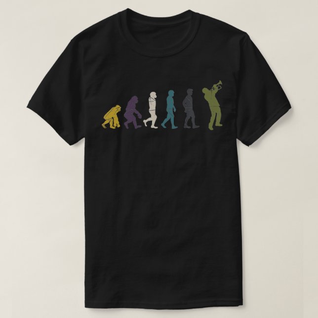 Evolution Trumpeter Geschenk Jazz Lover Marching T T-Shirt (Design vorne)
