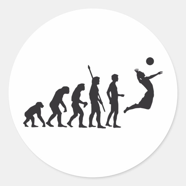 evolution volleyball runder aufkleber (Vorderseite)
