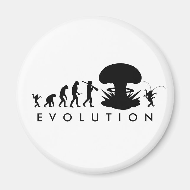 Evolution von Mensch & Schabe Lustiges Evolutionsd Magnet (Vorne)
