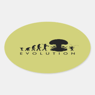 Evolution von Mensch & Schabe Lustiges Evolutionsd Ovaler Aufkleber