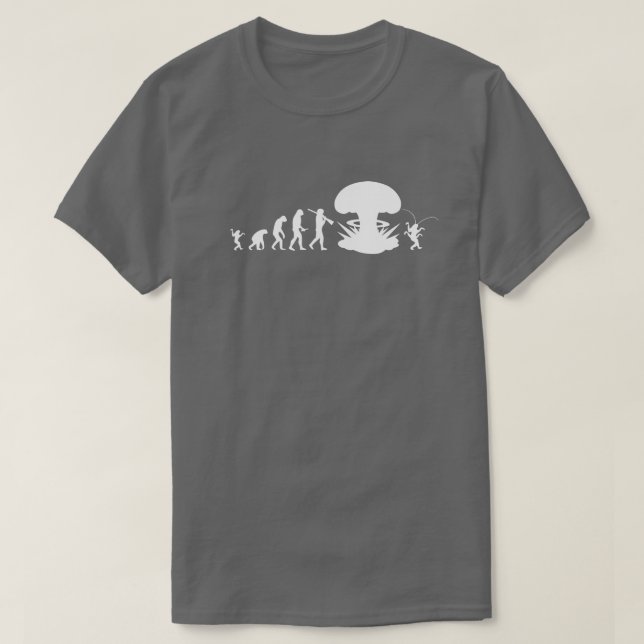 Evolution von Mensch und Kakerlake — Funny Evoluti T-Shirt (Design vorne)