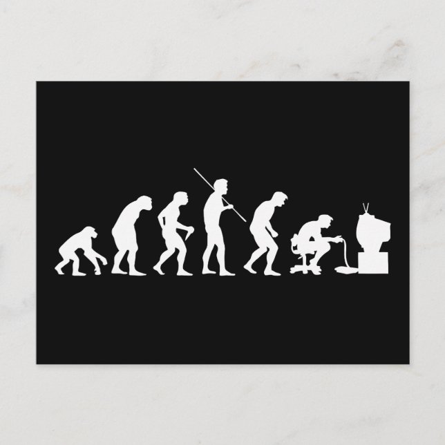 Evolution von Videospielen-Gamer Postkarte (Vorderseite)