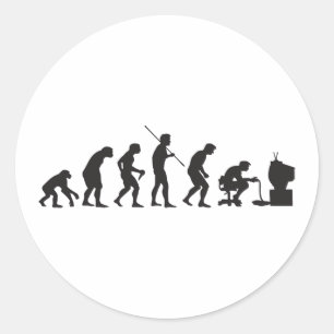 Evolution von Videospielen-Gamer Runder Aufkleber