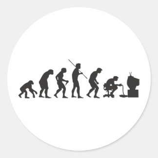 Evolution von Videospielen-Gamer Runder Aufkleber
