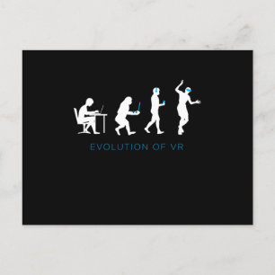 Evolution von VR Virtual Reality Gamer Gaming-Gesc Postkarte