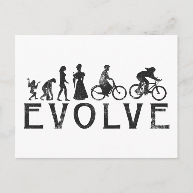 Evolution Womens Bike Postkarte (Vorderseite)