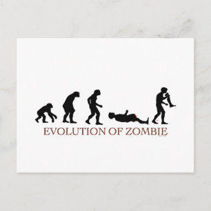 Evolution Zombie Postkarte
