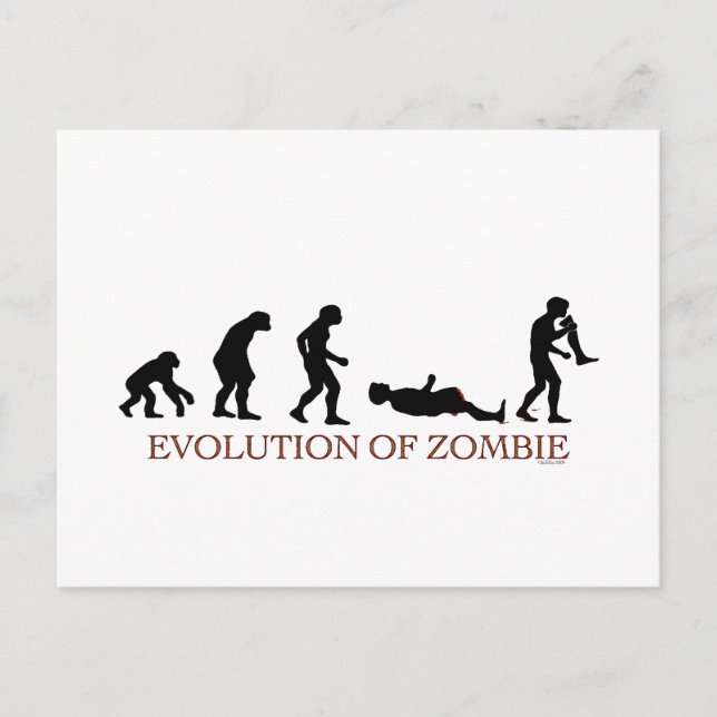 Evolution Zombie Postkarte (Vorderseite)
