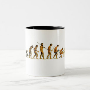 Evolution zum Computer Zweifarbige Tasse